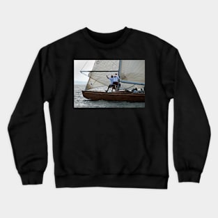 Foredeck action on board Natural Crewneck Sweatshirt